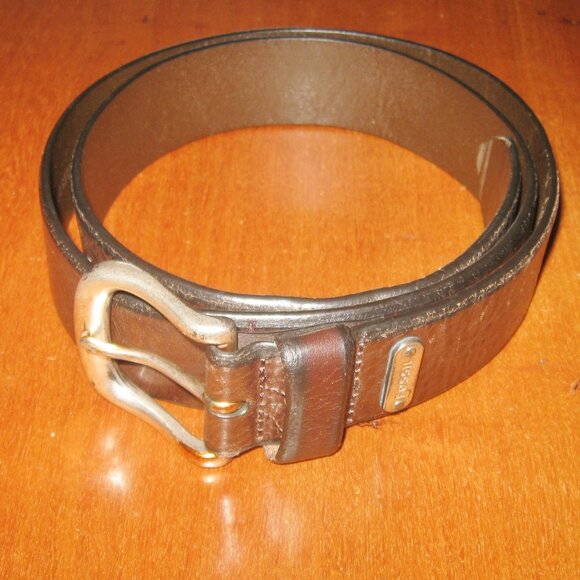 Fossil Men's Brown Belt Genuine Leather Belt Size 36 Authentic Fossil - Picture 2 of 8